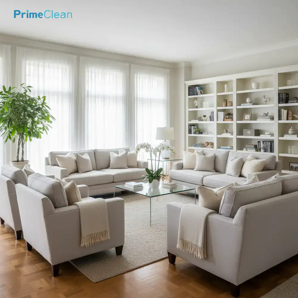 Immaculate living room prepared by PrimeClean