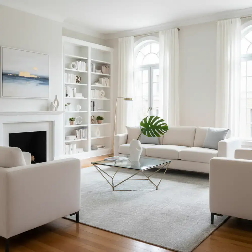 Immaculate bright living room after a deep clean
